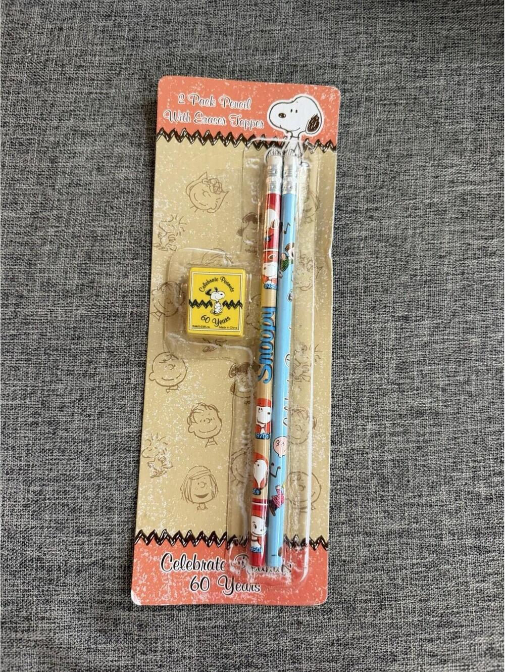 Snoopy Peanuts 2 Pack Pencil Set With Sharpener New In Package